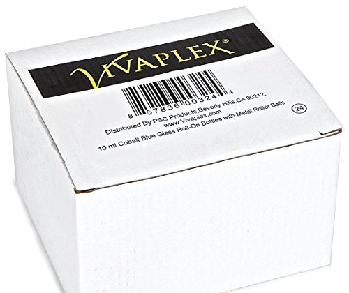 Vivaplex 10ml Cobalt Blue Glass Roll-On Bottles with Stainless Steel Roller - 27pk