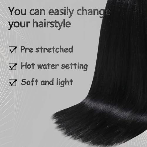 Porpouy 16 Inch Pre-Stretched Braiding Hair - 8 Packs Synthetic Extensions