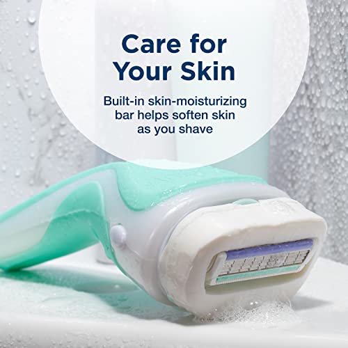 Schick Intuition Sensitive Care Razor & Refill Blades with Organic Aloe – Hypoallergenic for Women