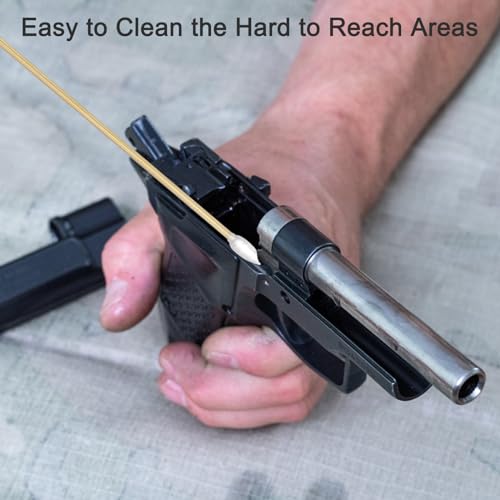 Gun Cleaning Swabs - Dual-Tip Cotton Swabs with Bamboo Handles