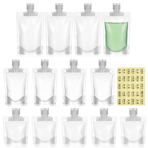 KALLORY Travel Lotion Bags Set - 13 Refillable Cosmetic Pouches