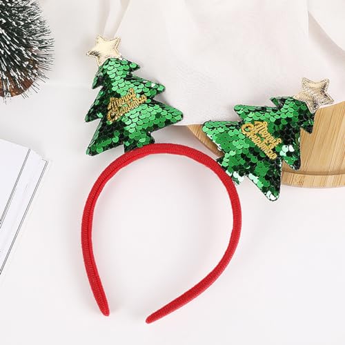 SARATA Christmas Headbands for Women Glitter Sequin Hair Hoop - Style1