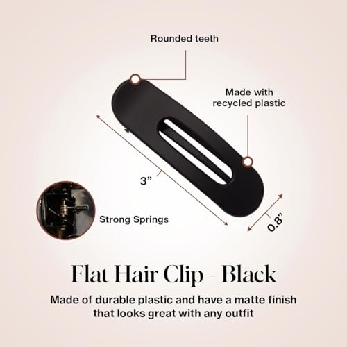 Assorted Tortoise & Black Hair Clips Set for Women - 3 Pcs, Rectangle Variation