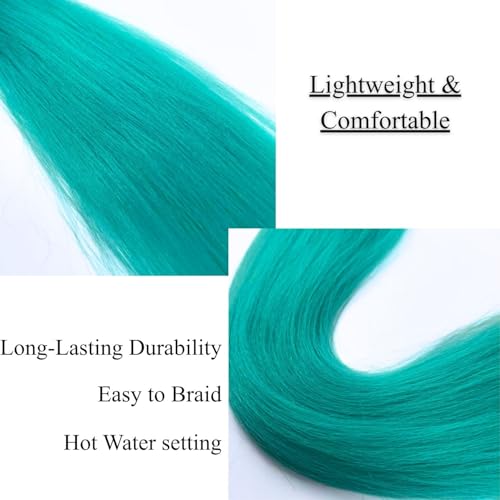 Aqua Blue Pre-Stretched Braiding Hair Extensions - 26 Inch (Pack of 3)