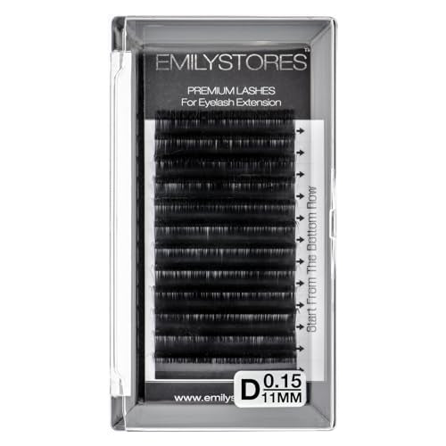 EMILYSTORES 0.15mm D Curl 11mm Volume Eyelash Extensions - Natural Look