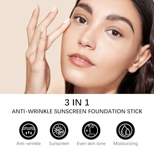 Light 3-in-1 Anti-Wrinkle Foundation Stick SPF 50+ with Brush - 2 PCS