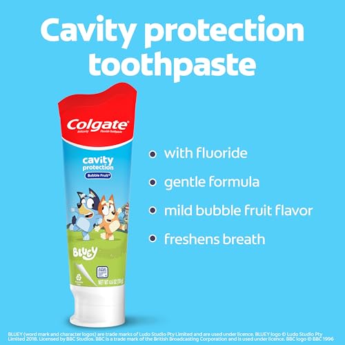 Colgate Kids Bluey Toothbrush & Toothpaste Gift Set - 1 Electric, 2 Manual, 2 Fluoride Tubes