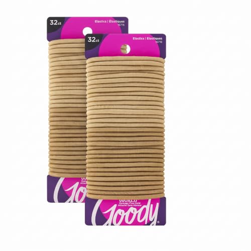 Goody Ouchless Elastic Hair Ties Pack of 2 - 32 Blonde 4MM for Medium Hair