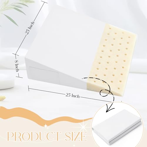 Soft Microfiber White Wedge Pillow Cover with Side Pockets - 25"x25"x8"