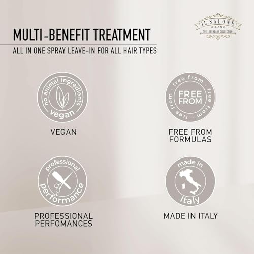 Il Salone Milano 12-in-1 Leave-In Hair Treatment Spray - Heat Protectant, Detangler & Frizz Control for All Hair Types (200 ml)