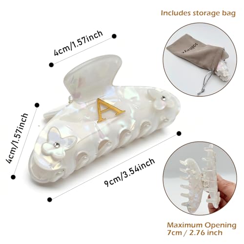 Solilayx Butterfly Letter S Hair Claw Clip for Medium Hair - Personalized Initial Accessory