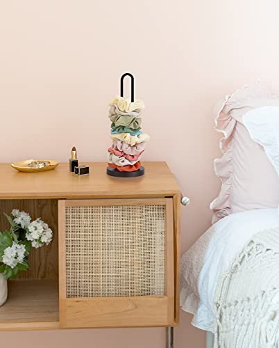 Mkono Scrunchie Holder Stand - Brown and Black Hair Tie Organizer