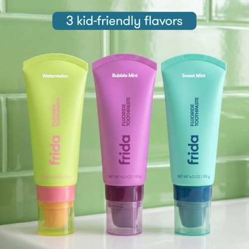 Frida Kids Fluoride Toothpaste Mint Teal 4 oz Cavity Protection & Enamel Support