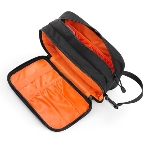 G4Free Black Waterproof Men’s Toiletry Travel Bag with Multiple Pockets