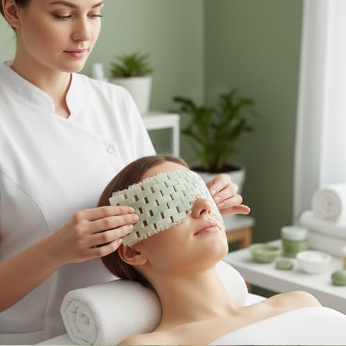 Weighted Jade Eye Mask for Hot Cold Therapy - Anti-Aging & Relaxation