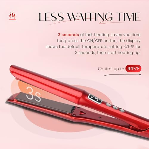 PRITECH 2-in-1 Hair Straightener and Curler - Red, Titanium & Ceramic
