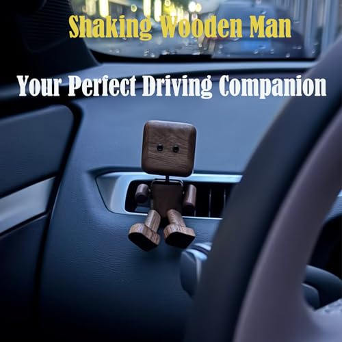 Shaking Wooden Man Figurine - 3-Inch Kinetic Wood Decor