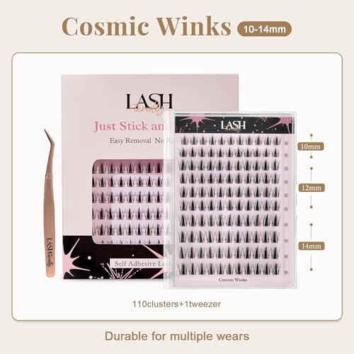 Cosmic Winks Self-Adhesive Eyelash Clusters - No Glue Needed