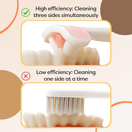 Trueocity Baby Toothbrush for 6-12 Months - Extra Soft 3-Sided Design
