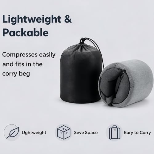 Ergonomic Travel Neck Pillow - Memory Foam Support for Flights