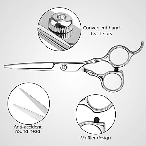 Himart Silver Hair Cutting Scissors Kit with Thinning Shears & Comb for Men & Women