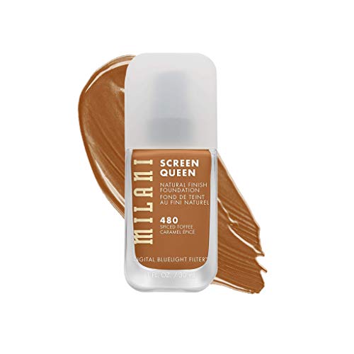 Milani Screen Queen Liquid Foundation - Cruelty-Free, Digital Blue Light Filter, Spiced Toffee, 45 Shades
