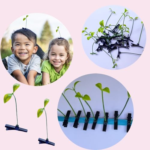 100pcs Bean Sprout Hair Clips - Cute Green Plant Hair Barrettes for Kids