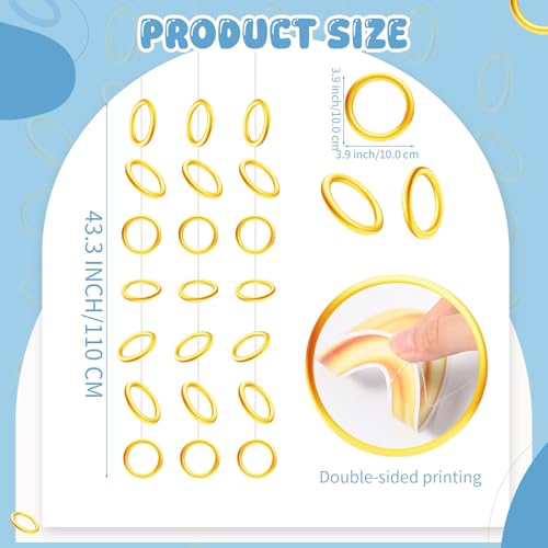 8 Pcs Gold Ring Garland Banner for Birthday & Party Decor