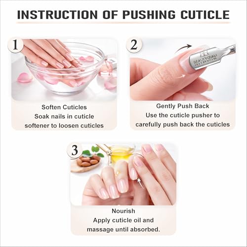Professional Stainless Steel Double Ended Cuticle Pusher Tool