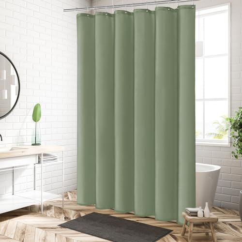 MitoVilla Sage Green Shower Curtain Liner, 36x72 Inch Waterproof Fabric