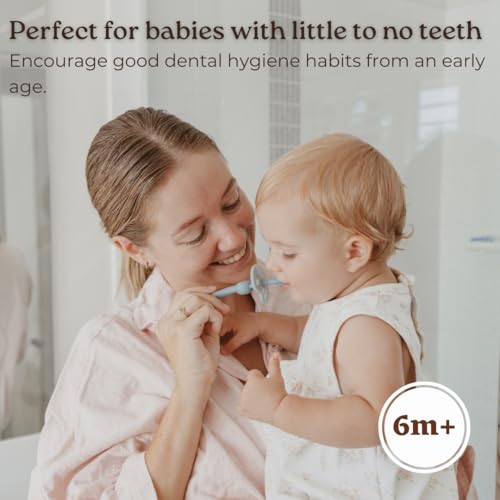 Haakaa 360° Silicone Baby Toothbrush - Soft, BPA-Free, Gum Massager for Infants (Pink)
