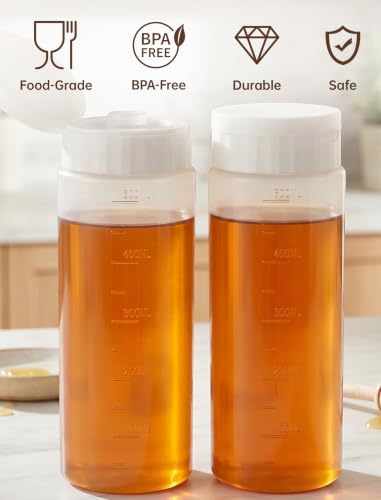 NiHome 17oz No Drip Honey Dispenser - BPA-Free, Leak-Proof Design