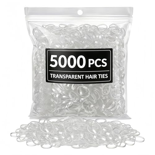 Clear Hair Elastics Bulk Pack 5000+ No Damage Hair Ties for All Hair Types – Bellairis