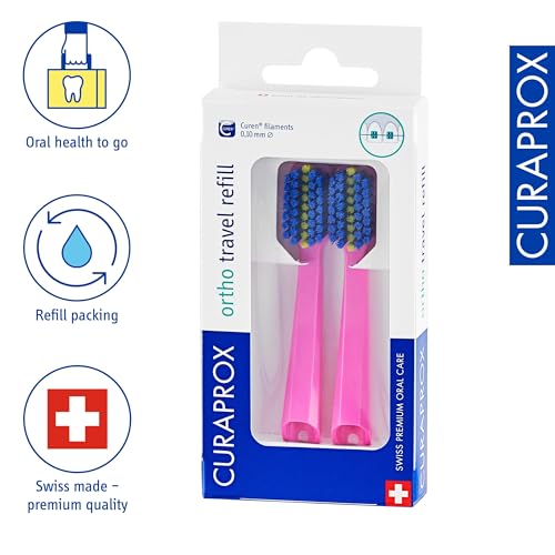 Curaprox CS 5460 Ortho Pink Toothbrush Heads - 2-Pack Refill