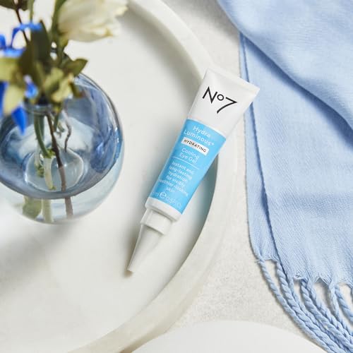 No7 HydraLuminous+ Cooling Eye Gel with Hyaluronic Acid, 0.5 Fl Oz