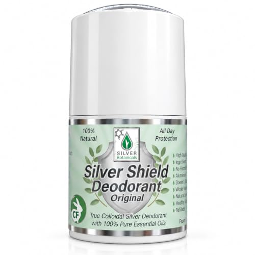 Silver Shield All-Natural Deodorant Roll-on 2 oz - Refillable, Aluminum-Free, Colloidal Silver & Essential Oils, Pack of 1