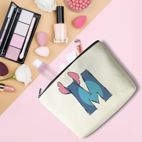 LONGXIN Personalized Initial Makeup Bag Monogram Gift Stitch M - Small Cosmetic Pouch