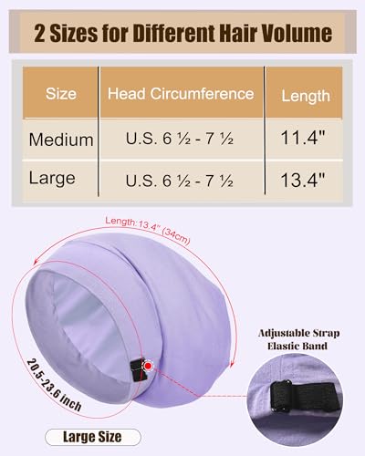 Simapu Cooling Sleep Bonnet, Adjustable Hair Wrap for Curly & Natural Hair