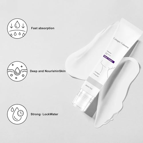 Tasunte Collagen Fullerene Firming Neck Cream with 5-Ball Massage Roller