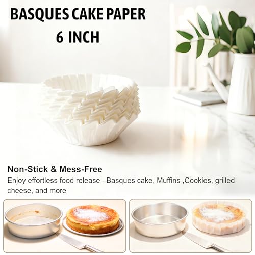 6 Inch Non-Stick Parchment Liners - 100 Count for Cheesecakes