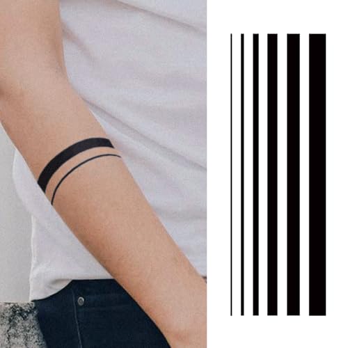 WEEKINK Minimalist Line Temporary Armband Tattoos for Adults - Lines Variation