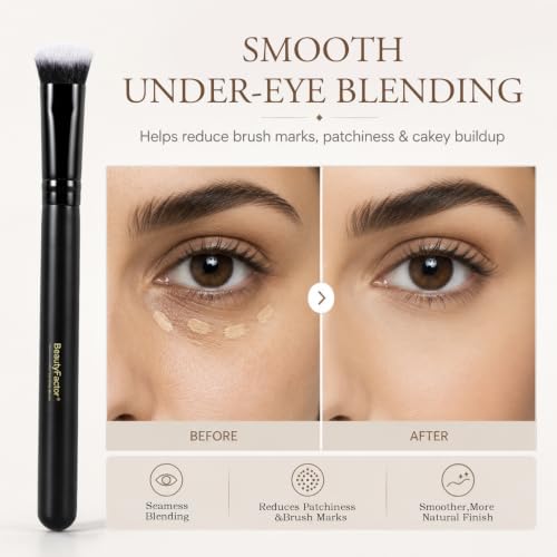 Precision Concealer Brush for Under Eye Blending - Soft Synthetic Bristles