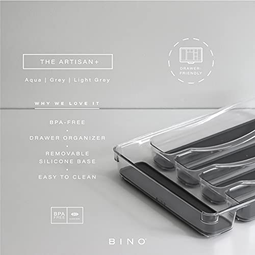 BINO 5-Slot Plastic Silverware Organizer for Kitchen Drawers