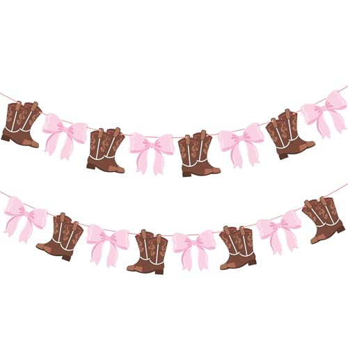 Boots or Bows Gender Reveal Banner - 2PCS Western Party Decor