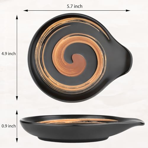 VanlonPro Hand-Painted Ceramic Spoon Rest – 5 Inch Utensil Holder