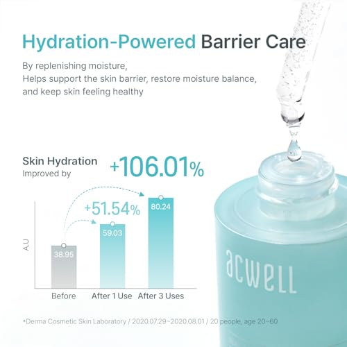 ACWELL Real Aqua Balancing Ampoule - Hydrating Serum with Hyaluronic Acid & Sea Water for Sensitive Skin, 1.18 fl oz