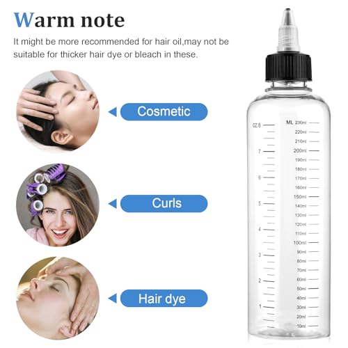 SynHHergyx 2 Pack 8.5oz Hair Oil Applicator Bottles with Precise Measurement