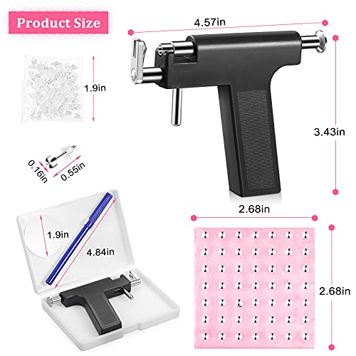 Honoson 158-Piece Professional Ear Piercing Gun Kit - Reusable Tool (Black)