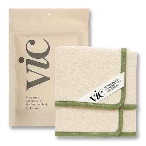 VIC Exfoliating Face & Body Washcloth | Natural Cotton | 14” x 17” | 1-Pack