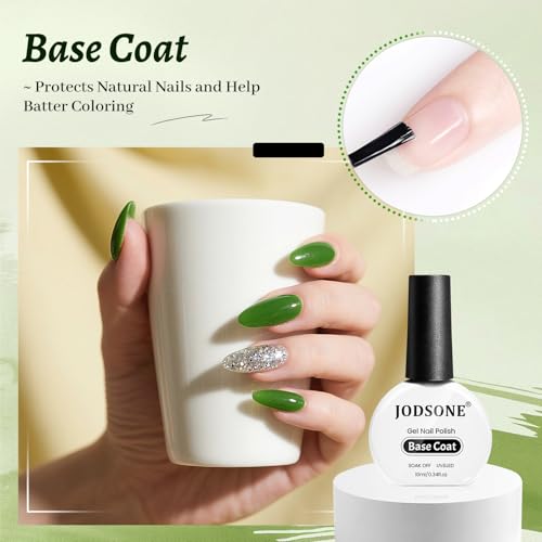 JODSONE Nail Gel Set - 3Pcs 10ml Top Coat, Base Coat & Builder Gel